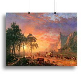 The Oregon Trail by Bierstadt Canvas Print or Poster (Type: Standard Framed Canvas Print, size: 24" x 16" / 60cm x 40cm (approx))